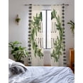 thumbnail image 3 of Farmhouse Green Garland Sheer Curtains 84 Inch Length 2 Panels Set for Living Room/Bedroom, Spring Vintage Black Plaid Beige Kitchen Curtains Grommet Semi-Sheer Curtains Window Treatments 52"x84"x2, 3 of 7