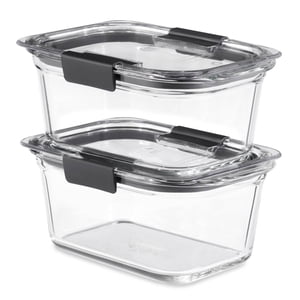 Rubbermaid Brilliance Glass Food Storage Containers, 2-Pack, 4.7 Cup