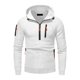 thumbnail image 4 of pstuiky camisa de manga larga para hombre, Sudadera con capucha de manga larga, color liso, con media cremallera y múltiples bolsillos para hombre tops de invierno para hombre xxxl, 4 of 5