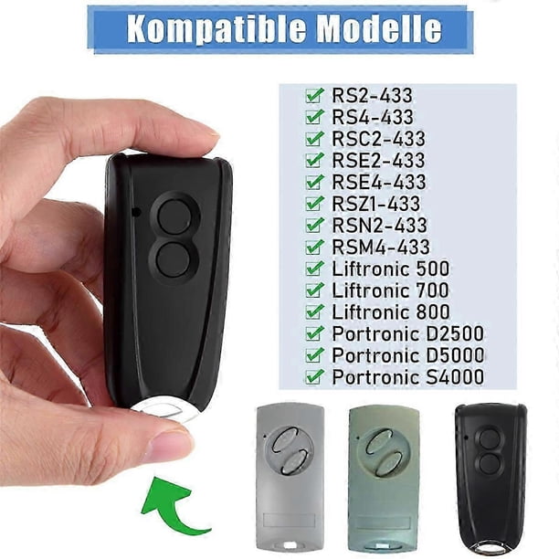 Telecomando Compatibile Per Motoriduttori Hormann Ecostar RSE2, RSC2, 433.92 MHz (1 Pezzo, Codice Rolling) - 2