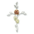 thumbnail image 2 of Sterling Silver & 12K Rose Cross Necklace (Weight: 0.09 Grams, Length: 18 Inches), 2 of 2