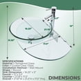 thumbnail image 3 of Corona Glass Console Sink Combo Round Easy Install Wall Mount Bathroom Vessel Sink 27 7/8" Crystal Clear Tempered Glass Console w/Chrome Faucet and Pop Up Sink Drain | Renovators Supply, 3 of 16