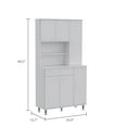 thumbnail image 3 of Depot E-Shop Helis 90 Pantry Double Door Cabinet with Drawer, 6 Doors, 5 Legs, and 9 Shelves, White, 3 of 5