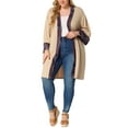 thumbnail image 2 of Agnes Orinda Women's Plus Size Fall Kimono Boho Open Front Midi Cardigan, 2 of 5