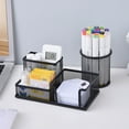 thumbnail image 2 of mmirethe Pen Pencil Holder Portable Coated Replacement Nonslip Round Edge Washable 3 Compartment Desk Organizer Container Orange, 2 of 6