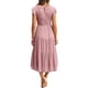 thumbnail image 5 of VISgogo Vestido de verano de color sólido para mujer, cuello redondo, manga corta con mosca, falda plisada en el pecho, falda para pastel VISgogo  moda, 5 of 6