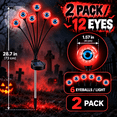 thumbnail image 2 of LOMYOLO Halloween Solar Eyeball Lights Outdoor, 2 Pack 12 LED Scary Swaying Eye Landscape Path Lights Waterproof Solar Garden Lights for Yard Lawn Walkway Patio Halloween Decorations Party Decor, 2 of 8
