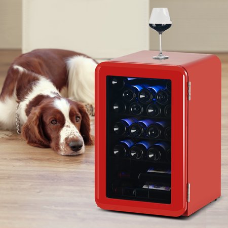 

Wine Cooler Countertop Freestanding Wine Cellars Compressor System Champagne Chiller Digital Temperature Control UV-Protective Finish Max Load 24 Standard Bottle