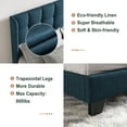 thumbnail image 4 of Amolife Queen Size Platform Bed with Wingback Headboard, Square Stitched Style, Blue, 4 of 8