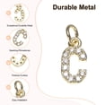 thumbnail image 2 of Uxcell 8 Pack 0.1" Encanto de letra C de strass completo para pulseras/brazaletes de bricolaje Oro, 2 of 6