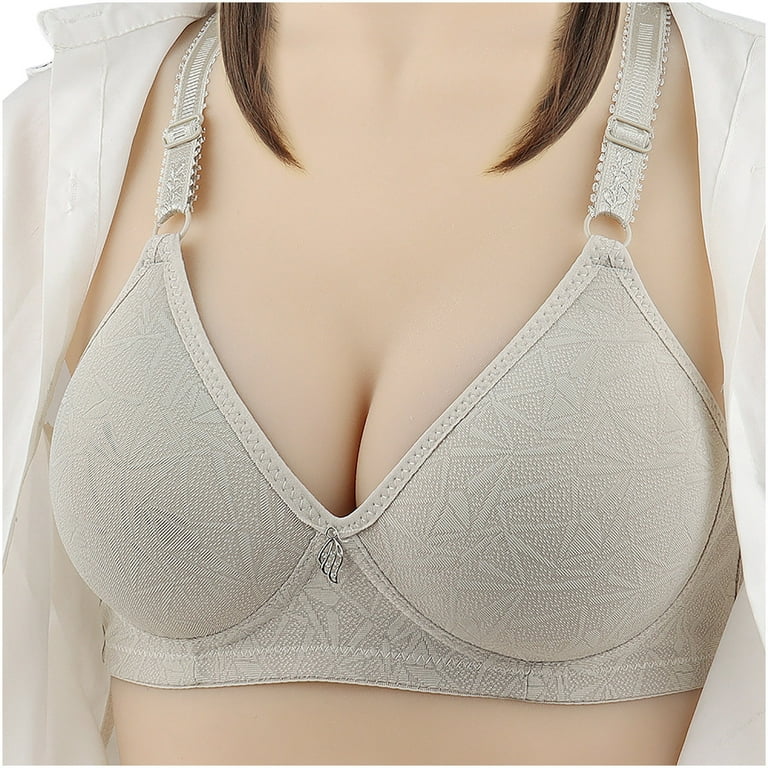 qILAKOG Women Large Sized Bras,Full Coverage Front Closure Push Up High  Support Breathable Gathered,Female Everyday Wear Bra Without Steel  Rings,Ladies Underwear 40 
