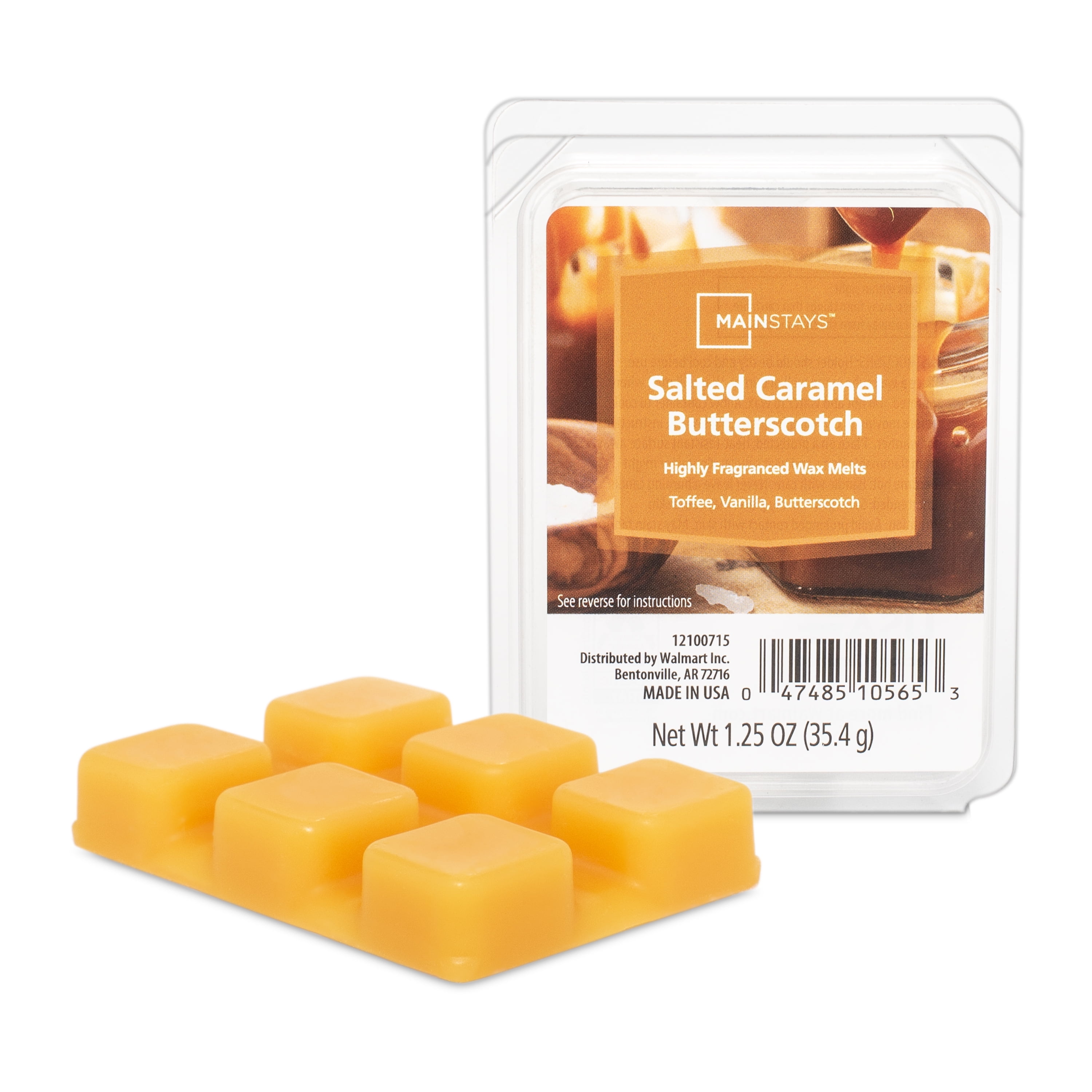 (6 pack) Mainstays Salted Caramel Butterscotch, Scented Wax Melt, 1.25 oz