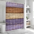 thumbnail image 5 of Farmhouse Purple Brown Shower Curtain, Waterproof Shower Curtains for Bathroom, Vintage Wooden Striped Washable Fabric Bathtub Curtain Set Bath Decor with 12 Hooks Stall 36"x72", 5 of 6