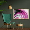 thumbnail image 2 of Fractal Wall Art with Frame, Digital Energy Flows Inspired Artisan Fantasy Shapes Computer Print, Printed Fabric Poster for Bathroom Living Room, 35" x 23", Magenta Black, by Ambesonne, 2 of 2