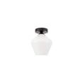 thumbnail image 3 of Gene 1 light Black and Frosted white glass Flush mount, 3 of 4