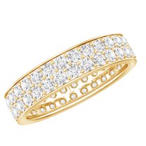 Rosec Jewels Certified Moissanite Wedding Band Ring - Eternity Band - D-VS1 Quality, 14K Yellow Gold, US 11.50
