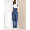 thumbnail image 4 of INSPIRE CHIC Peto De Mezclilla Ajustable Elástico Informal Para Mujer, Mono Largo, Pantalones Vaqueros, Monos Azul claro M, 4 of 5
