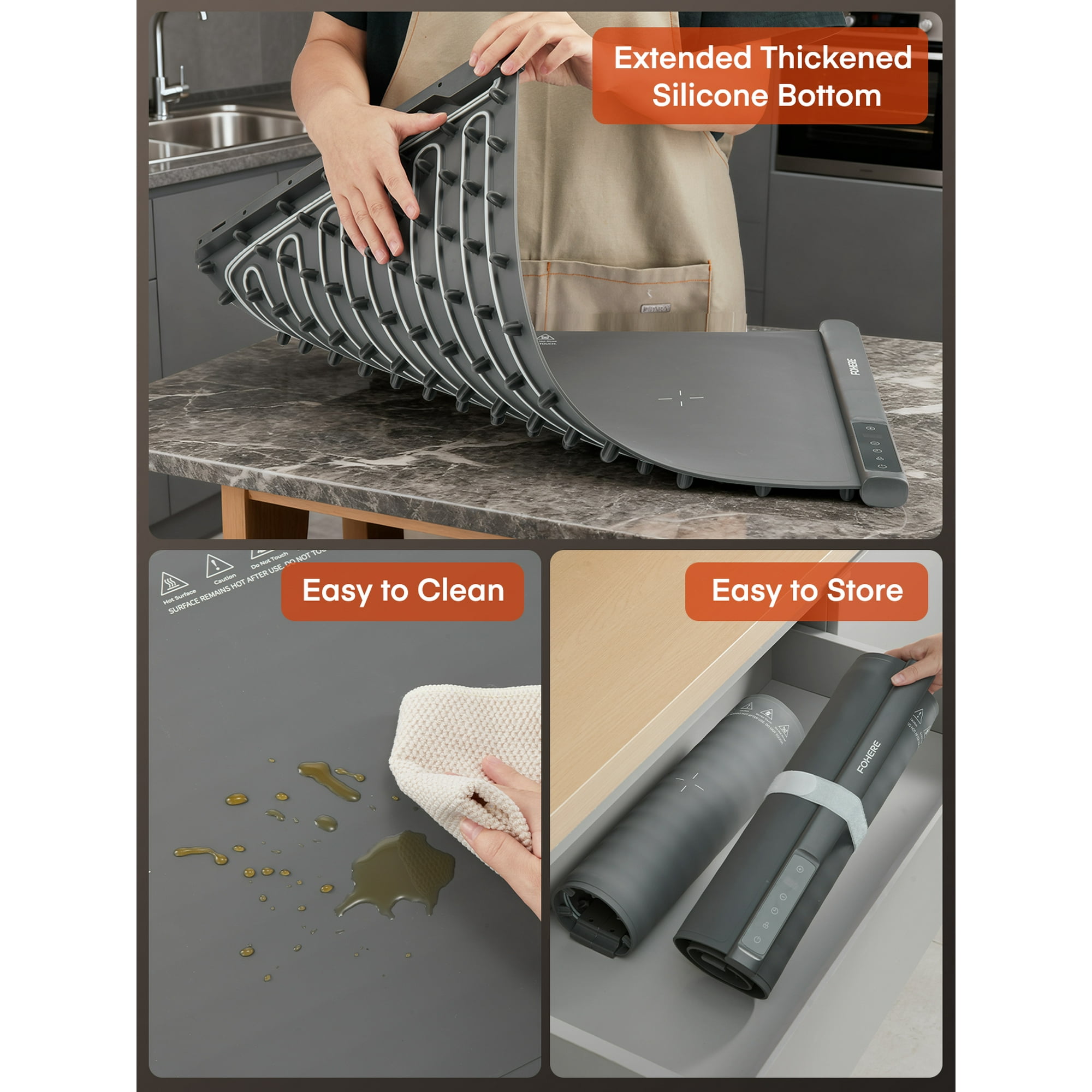 Warming Mat for Food Extra Large, 55"x16" 550W Splicing Food Warmer Trays for Buffets Party, Fast Full-Surface Heating Portable Mats for Food with 7 Level Adjustable Temperature 4 Hours Timer