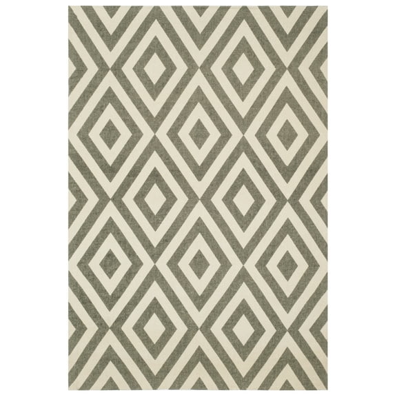 SAFAVIEH Cedar Brook Ingram Geometric Area Rug, Ivory/Grey, 4' x 6'