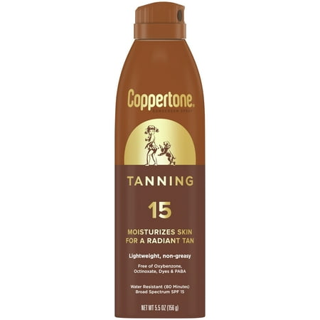 lot of 2 Coppertone Sunscreen Tanning Spray SPF15 5.5 oz