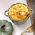 thumbnail image 5 of Ceramic Pumpkin Bowl with Lid and Handle, Ceramic Ramekins Pumpkin Bowls for Soup Baking, Casserole Dish Individual Severing Pot, Stoneware, Oven Safe, 10 FL Oz Capacity, 5 of 7
