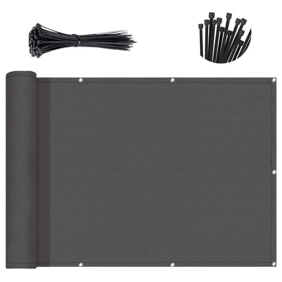 Customized 3.3'x10' Drak Grey Balcony Privacy Screen,180 GSM Apartments Railing Fence Cover,Heavy Duty Mesh Windscreen for Deck,Outdoor,Backyard,Patio