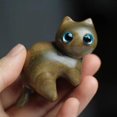 thumbnail image 3 of Handmade Wood Carved Cats Decoration NEW T6R3, 3 of 9
