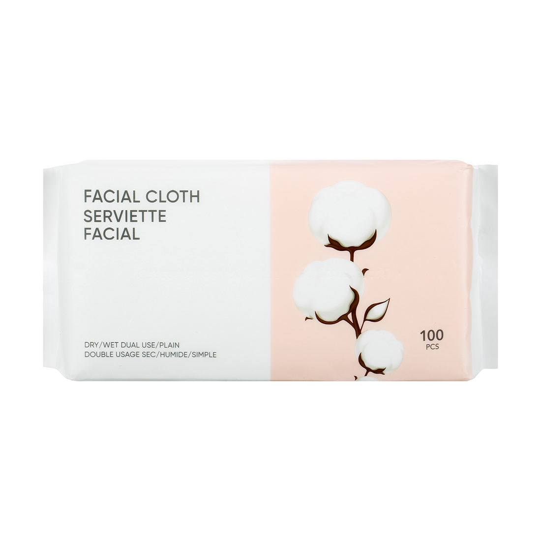 MINISO Disposable Face Towel 100 Cotton Facial Tissue Dry Wipes for