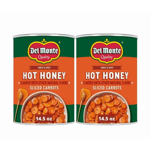 Del Monte Hot Honey Flavored Sliced Carrots, Canned Vegetables, 14.5 oz. Can (Pack of 2)