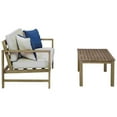 thumbnail image 2 of 2 Piece Outdoor Loveseat and Table with Fabric Cushions Brown - Saltoro Sherpi, 2 of 5