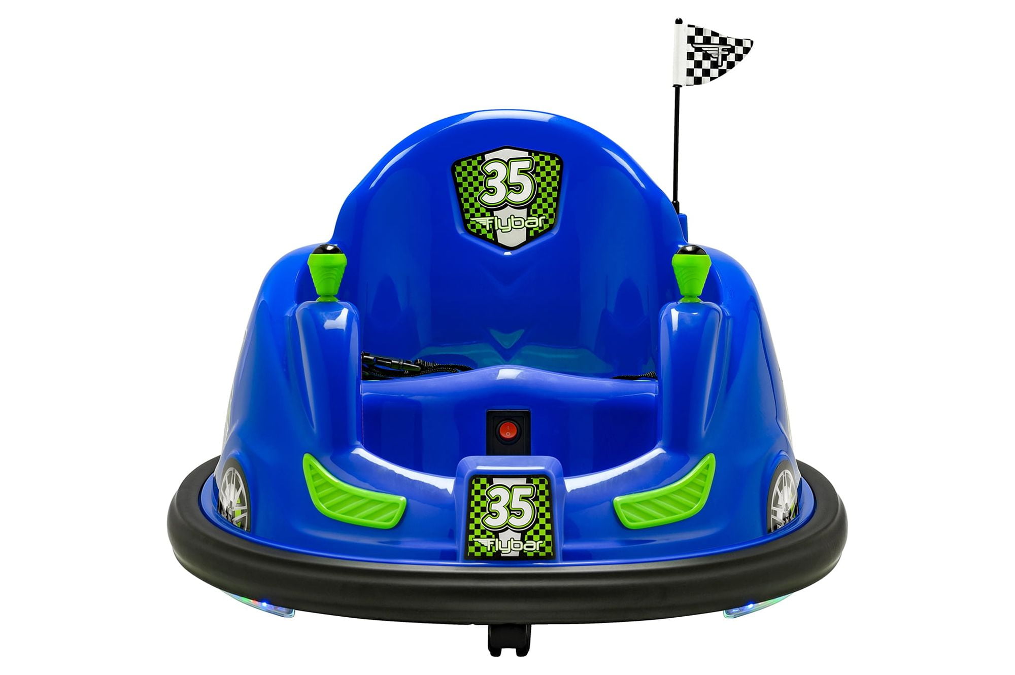 Flybar 6V Bumper Car, Battery Powered Ride on Toy, Fun LED Lights, Blue