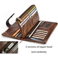 thumbnail image 4 of CAILDANL Vintage Long Wallet for Men Genuine Leather Zipper RFID Blocking Card Holder with Coin Pocket Mens Clutch Purse (#4-Coffee), 4 of 8