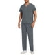 thumbnail image 1 of Ceisia Men's Solid Color V-Neck Nurse Uniform Set, Short Sleeve Scrub Top with Elastic Waist Pants for Healthcare Professionals Gray XXL Gifts, 1 of 7