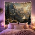 thumbnail image 2 of Mountain Lake the with Maker Walks with Atmospheric, Mystical Fantasy for Space Lovers, Galaxy Room Decor, Housewarming Gift, Tapestry Wall Hanging for Bedroom and Dorm, 2 of 7