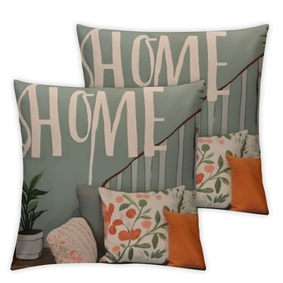 BANET Throw Pillow Covers Set of 2 Throw Pillow Cases Family Housewarming Home Office Bay Window Decorative Square 12x12in