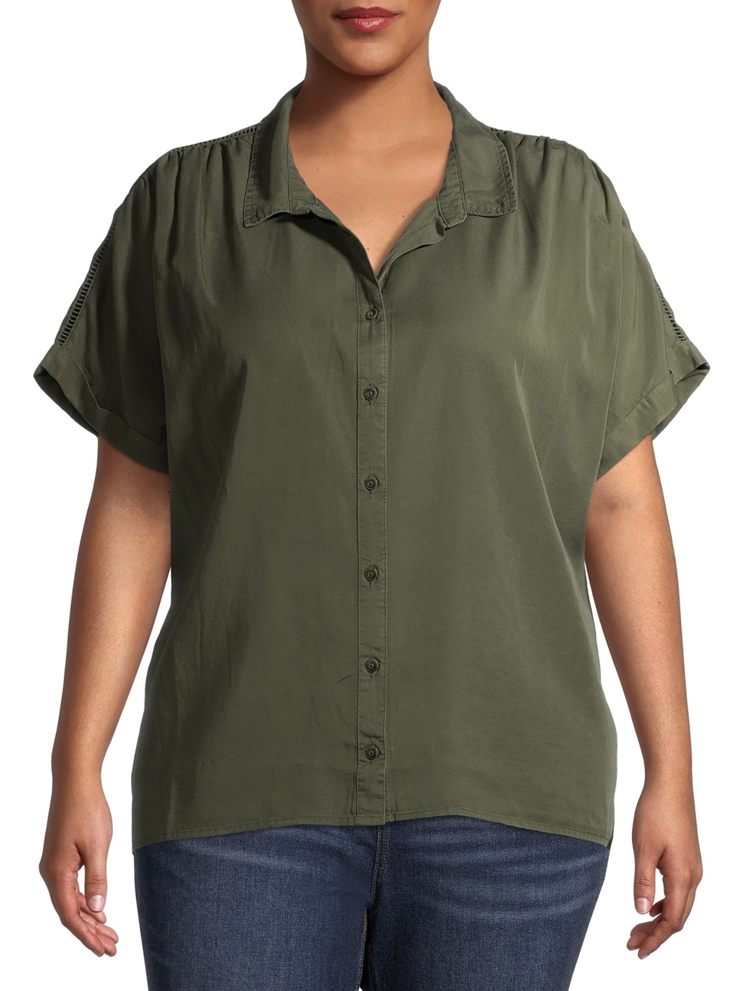 womens plus size camp shirts