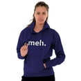 thumbnail image 3 of Meh Careless Sarcastic Satire Funny Unisex Plus Fleece Graphic Hoodie Brisco Brands 5X, 3 of 5