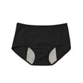thumbnail image 3 of PULLIMORE 4 Pack Period Underwear for Women Mid Waist Leakproof Unides Soft Comfortable Panties Menstrual Brief (Black,S), 3 of 9