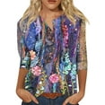 thumbnail image 1 of Innerwin Hauts Imprimé Floral T-Shirt Femme Col Rond Ample Couleur Fleur TG, 1 of 2