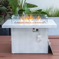 thumbnail image 5 of LeisureMod Chelsea Modern 7-Piece Outdoor Patio Conversation Set & 44" Propane Fire Pit Table in Weathered Grey Aluminum with Blue Cushions, 5 of 18