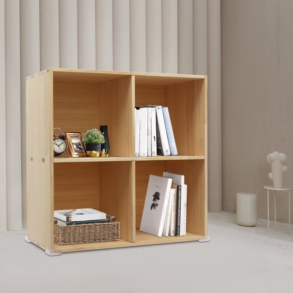 Solid Wood Shelves, Wooden Cube Shelf Bookcase, Floorstanding Bookshelf