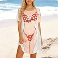 thumbnail image 1 of Pounoo Maillots de Bain pour Femmes, Manches Courtes Imprimées, Coupe Décontractée, T-Shirts Légers et Confortables, Style Décontracté de Rue, Cadeau d'Été, 1 of 5