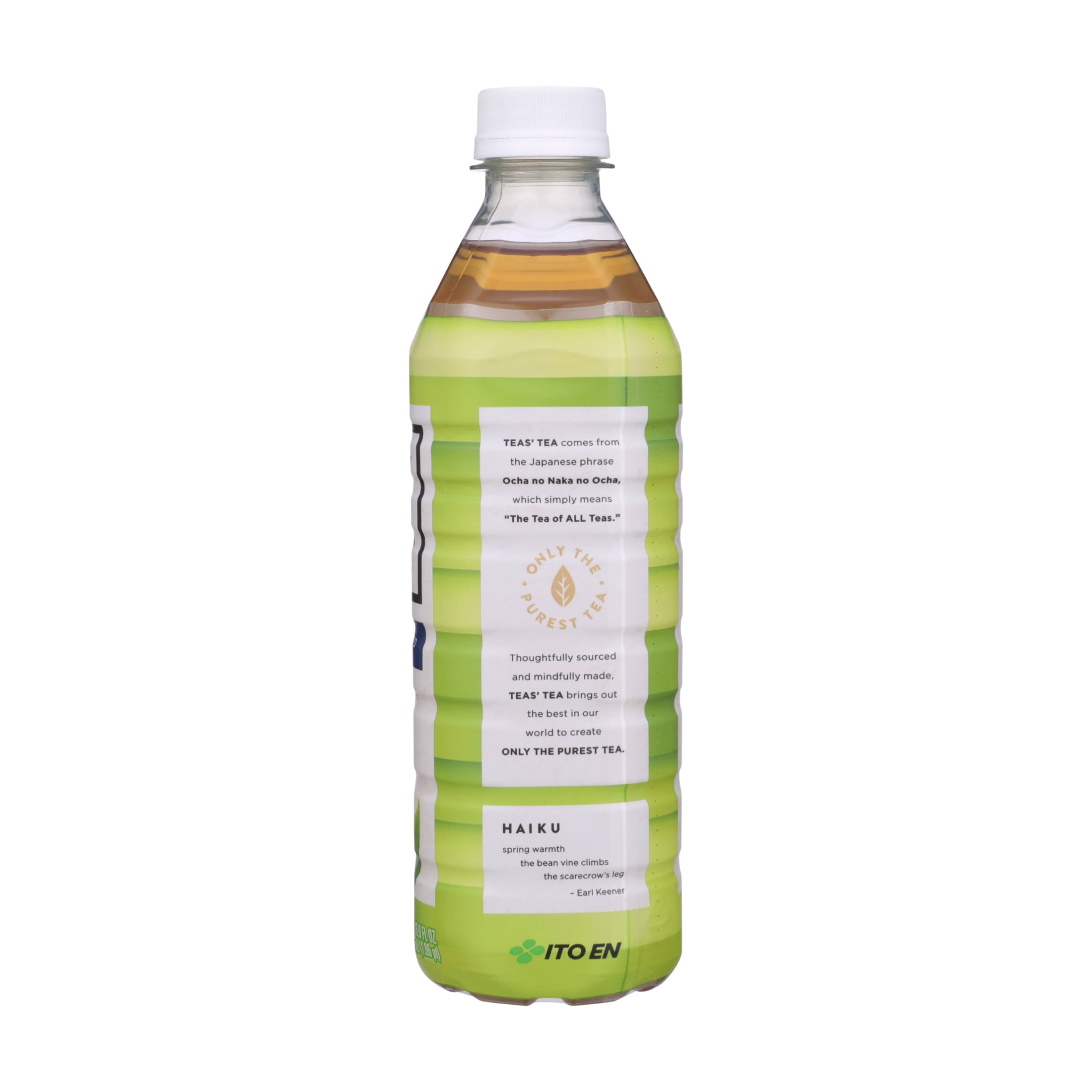 Teas' Tea Pure Organic Green Tea, Unsweetened Bottled Tea, Zero Sugar, Zero Calories, 16.9 fl oz, 12 pack