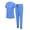 Ceil Blue, variant on Women's Essential Scrub Set Cool Stretch Jogger Scrub Top and Pant (Large, Ceil Blue)