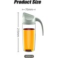thumbnail image 3 of Botella de vidrio de aceite de oliva de 600ml con tapa y tapa automática, a prueba de fugas, boquilla antigoteo, botella de salsa de soja con apertura y cierre automáticos, 3 of 5