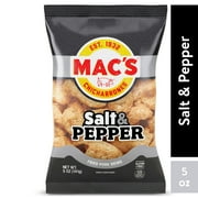 Mac's Chicharrones Salt & Pepper Flavored Crispy Fried Pork Skins, 5 oz Bag