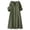 *Army Green, variant on Women's Linen Blend V Neck Short Sleeve Half Button Midi Dress with Pockets ,Solid Color Casual Summer Dress Pink,Women's Plus XXXL