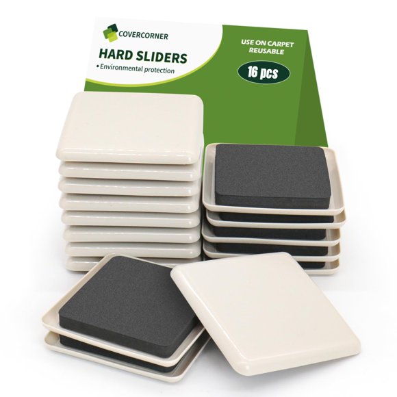 Deslizadores para muebles Covercorner, 16 piezas, 9 cm, para alfombra