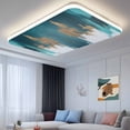 thumbnail image 3 of Ceiling Light Cover for Classroom, Turquoise Gold Brush Magnetic Fluorescent Light Covers Filter for School,Office, 2X4&nbsp; FT, Pack of 2, Abstract Modern Art, 3 of 8