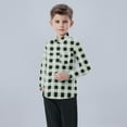 thumbnail image 5 of HOMADLES Boys Button Down Shirts Long Sleeve Lapel Plaid Shirt School Uniform, Uniform Shirt Gray 3 T, 5 of 7